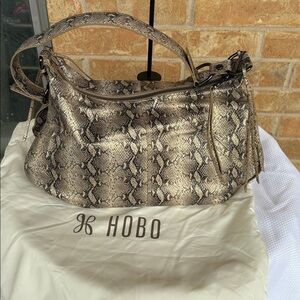 HOBO Snake Print Hobo Bag - Tan